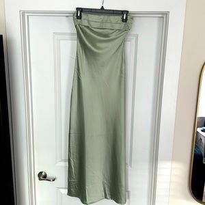 Billy J Strapless Open Back Sage Dress- Never Worn